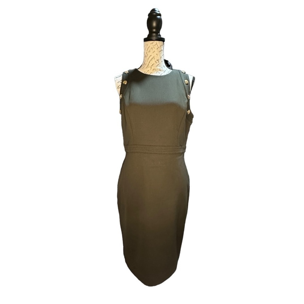 WHBM Sleeveless Pointe Dress With Crest Button Details Size 12P NWT